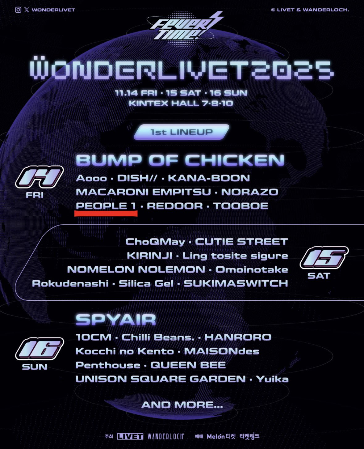11/14出演】韓国フェス WONDERLIVET 2025 出演決定！ | PEOPLE 1